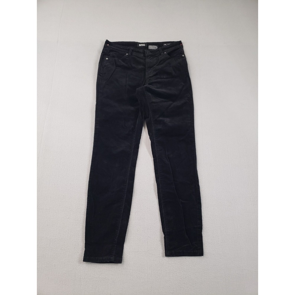 Buffalo David Bitton Women Corduroy Pant 10/30 Black MidRise Slim Skinny Trouser
